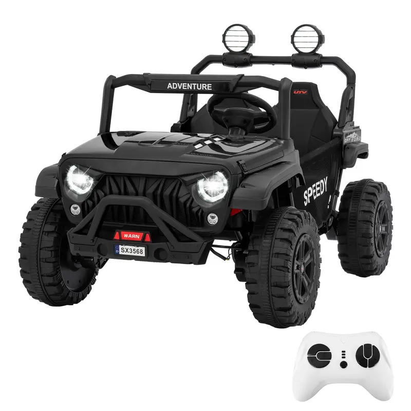 Garvee Ride P Series 24V Kids Toddler Ride On Truck 4WD 3 Speeds Large 7AH Battery Bluetooth MP3 Parent Safety Brake Red Outd...
