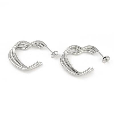 201 Stainless Steel Split Stud Earrings for Women