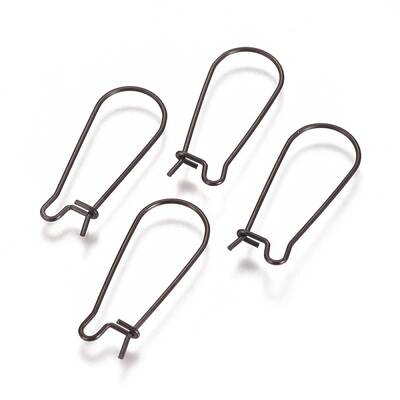304 Stainless Steel Hoop Earrings Findings Kidney Ear Wires