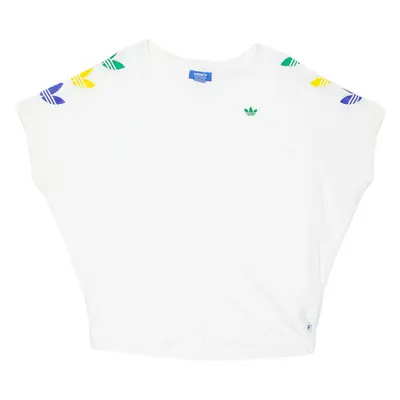 ADIDAS Womens T-Shirt White UK 14