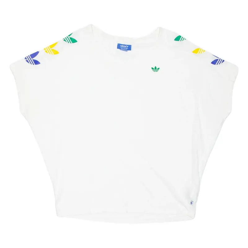 ADIDAS Womens T-Shirt White UK 14