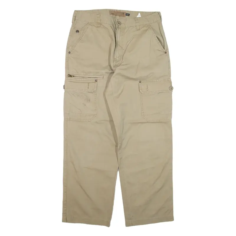 BOSSINI Cargo Trousers Beige Loose Straight Mens W32 L28