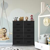 Dresser - Fabric Storage Tower with 8 Drawers, Bedroom Drawer Dresser Organizer, Steel Frame and Wood Top for Bedroom, Closet...