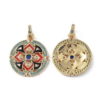 Brass Micro Pave Cubic Zirconia Pendants