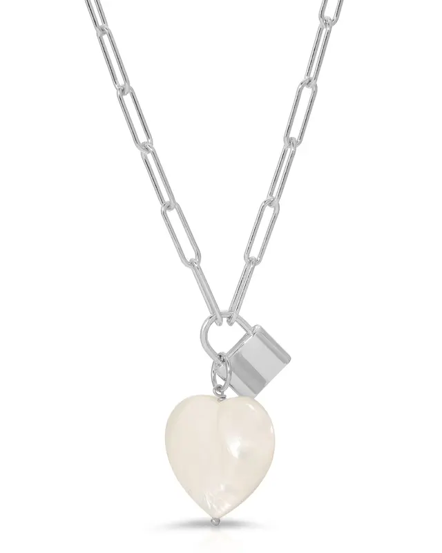 Locked in Love Necklace | Metal Color: Silver