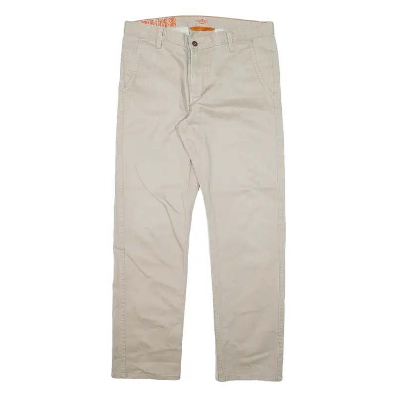 DOCKERS Mens Trousers Grey Regular Straight W34 L32