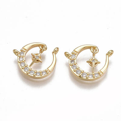 Brass Micro Pave Cubic Zirconia Charms