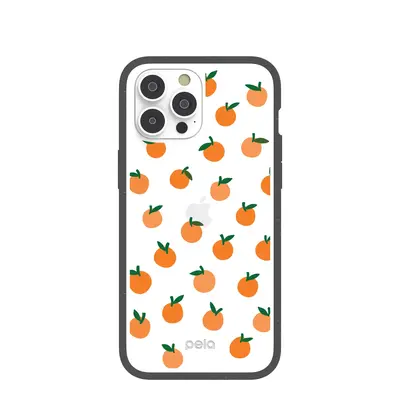 Clear Oranges iPhone 14 Pro Max Case With Black Ridge