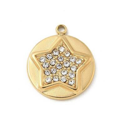 304 Stainless Steel Rhinestone Pendants