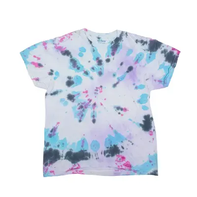 GILDAN Tie Dye T-Shirt Purple Short Sleeve Womens M