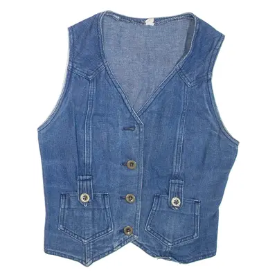 Womens Denim Waistcoat Blue S