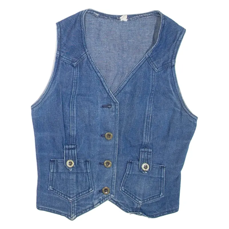 Womens Denim Waistcoat Blue S