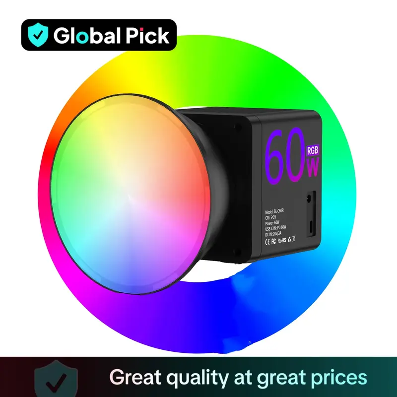 RGB COB Video Studio Lights, Handheld Continuous Lighting Livestream Softbox for Photography, Studio Video Lighting, USB Rech...