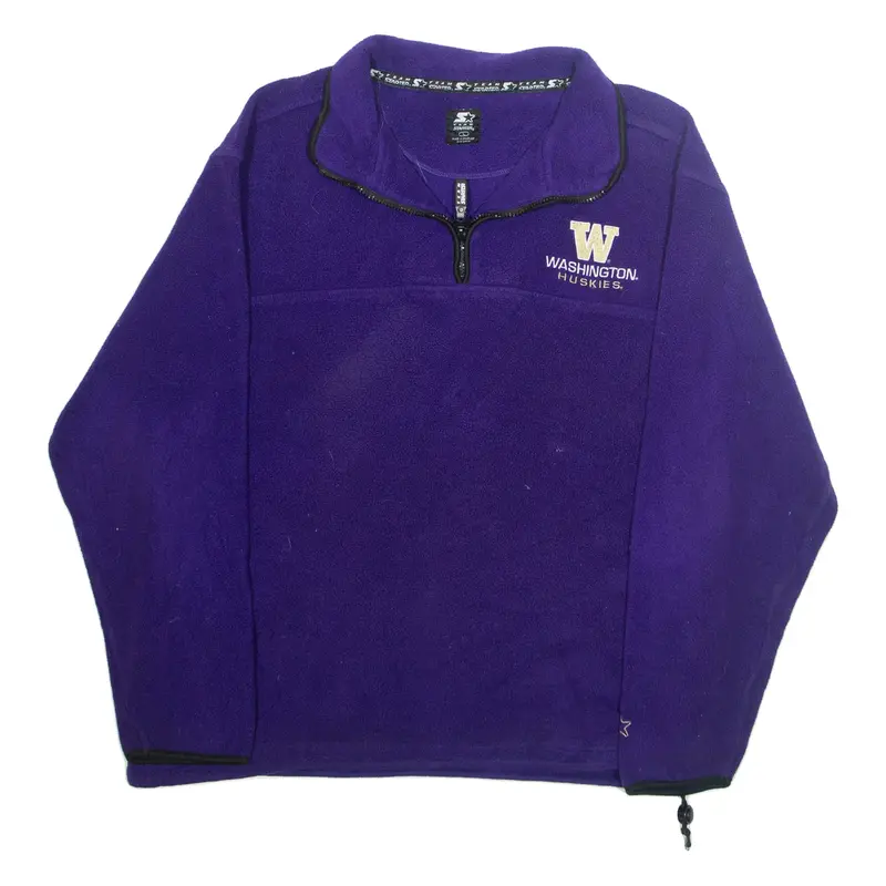 STARTER Mens Fleece Jacket Purple USA L