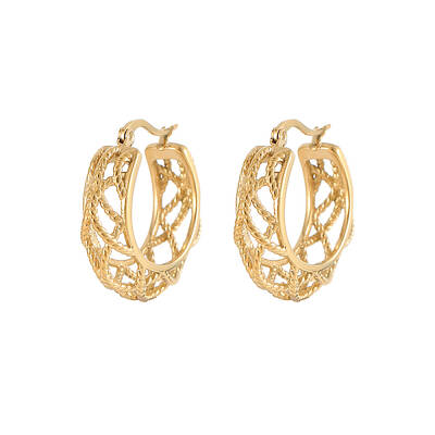 Elegant Fashion Hollow Out Round Zircon Stud Earrings for Women