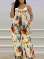 Women's Floral Print Cami Jumpsuit, Casual Boho Bohemian Sleeveless Jumpsuit for Summer, Jumpsuit for Women, Women's Clothing...