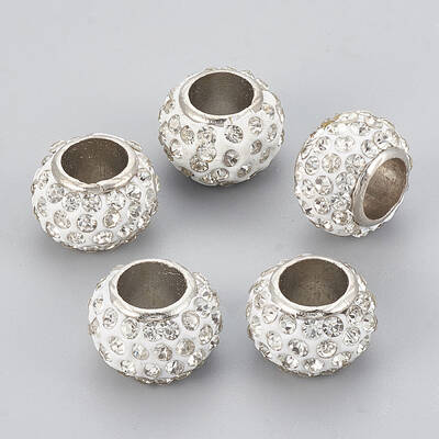 Handmade Alloy Polymer Clay Rhinestone Beads