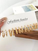 6 Pairs Women's Simple Plain Hoop Earrings for Women, Fashion Jewelry for Party, Daily Clothing Decor, Trendy All-match & Exq...