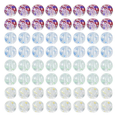 200Pcs 4 Colors Baking Painted Transparent Glass Bead Strands