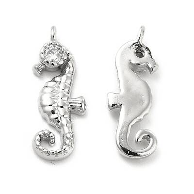 Brass Micro Pave Clear Cubic Zirconia Pendants