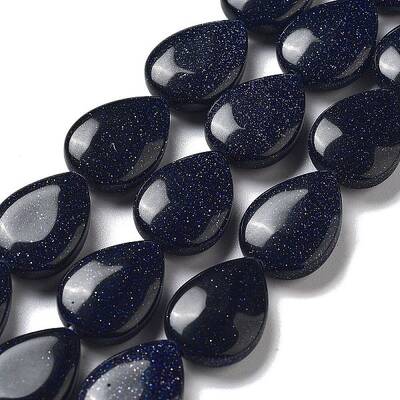 Synthetic Blue Goldstone Beads Strands