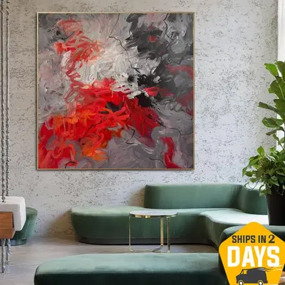 Abstract Colorful Cocktail Modern Red Paintings On Canvas Watercolor Wall Art Texture Oil Painting Art for Living Room Decor ...