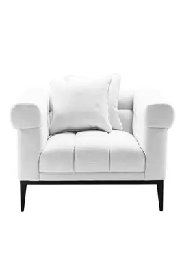 (Open Box)  White Tufted Accent Chair | Eichholtz Aurelio