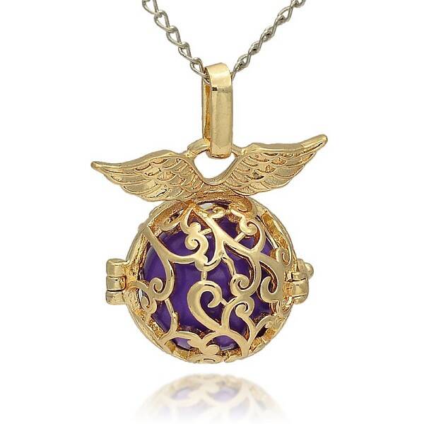 Golden Tone Brass Hollow Round Cage Pendants