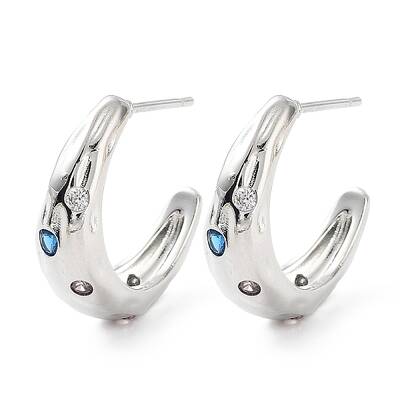Rack Plating Brass Micro Pave Cubic Zirconia Stud Earrings for Women