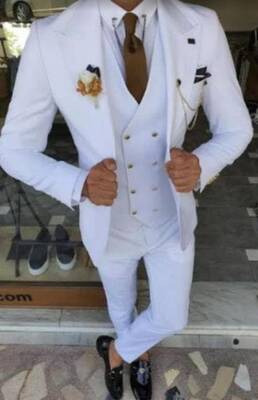 Mens White and Gold Suits - White and Gold Prom Tuxedo