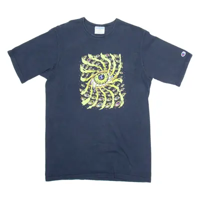 CHAMPION Eyes Mens T-Shirt Blue 90s L