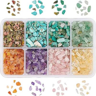 Natural & Synthetic Mixed Gemston Chip Beads
