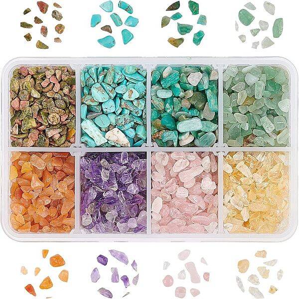 Natural & Synthetic Mixed Gemston Chip Beads