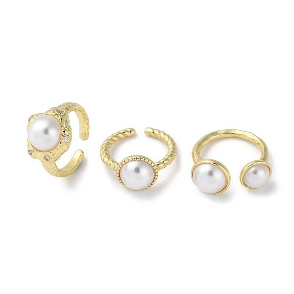 Rack Plating Brass Micro Pave Cubic Zirconia Open Ring