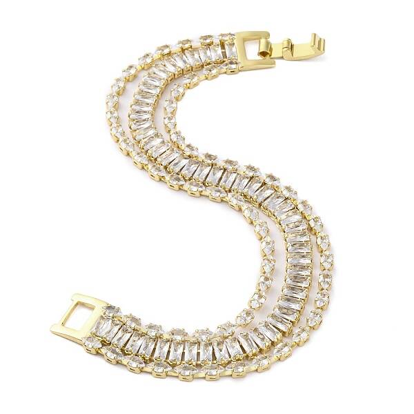 Brass Micro Pave Cubic Zirconia Bracelets for Women