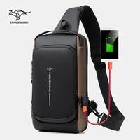 Men's Fashion Letter PatternZipper Pu Sling Bag with Password Lock for Winter 2024, Waterproof Travel BusinessChest Bag, Male...