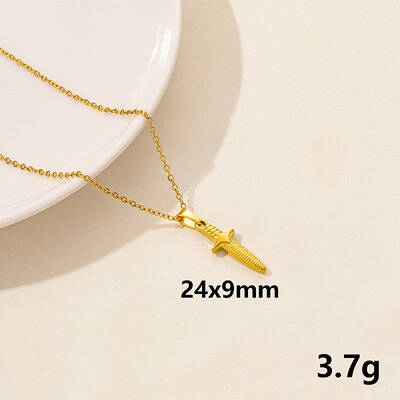 Vintage Stainless Steel Sword Pendant Necklaces for Women