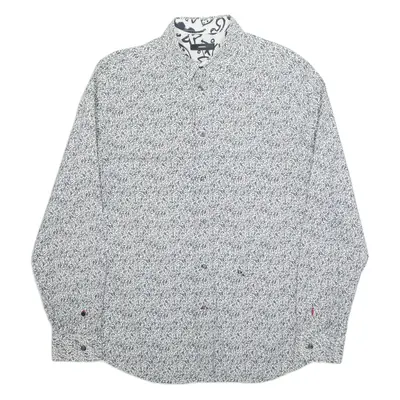 DIESEL Mens Shirt White Paisley Long Sleeve L