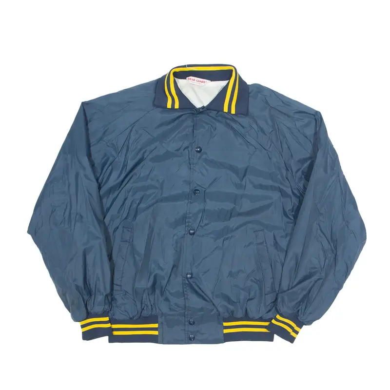 WEAR-GUARD Bomber Jacket USA Blue Nylon 90s Mens L