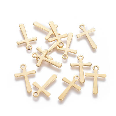 201 Stainless Steel Tiny Cross Charms