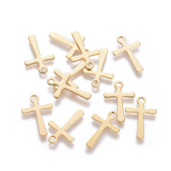 201 Stainless Steel Tiny Cross Charms