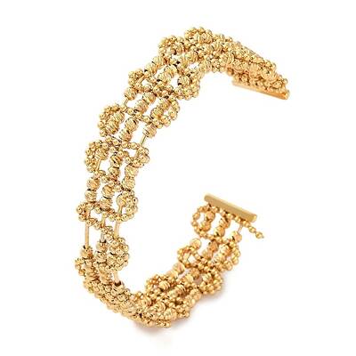 Brass Beads Open Cuff Bangles