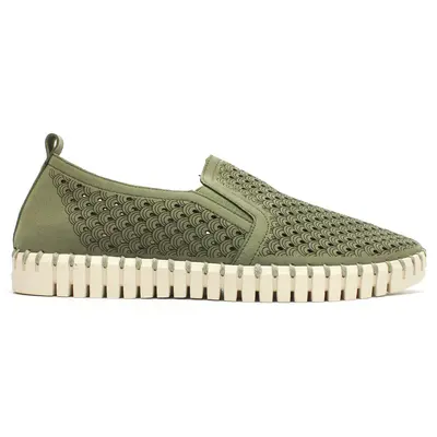 Ilse Jacobsen Tulip 140 Textile Men's Loafers Shoes - Army - Size:US 12 Men
