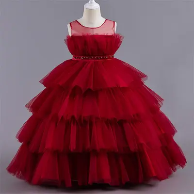 Tulle Ruffles Lace Tiered Kids Dress For Photography - Aperturee