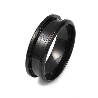 201 Stainless Steel Grooved Finger Ring Settings