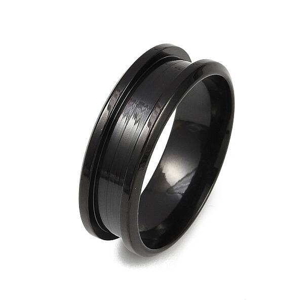 201 Stainless Steel Grooved Finger Ring Settings