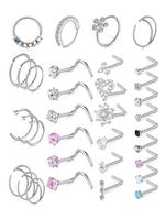 Simple Elegant Rhinestone Decor Nose Ring Jewelry, Gift for Wife, Nose Studs for Women, Body Jewelry for Party, Daily Clothi...