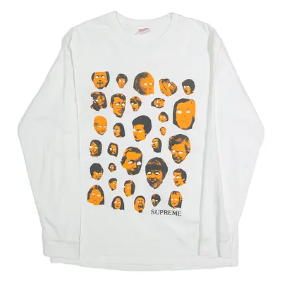 SUPREME Faces Mens T-Shirt White Long Sleeve L