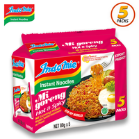 Official Indomie Hot & Spicy Instant Noodles - 5 pack
