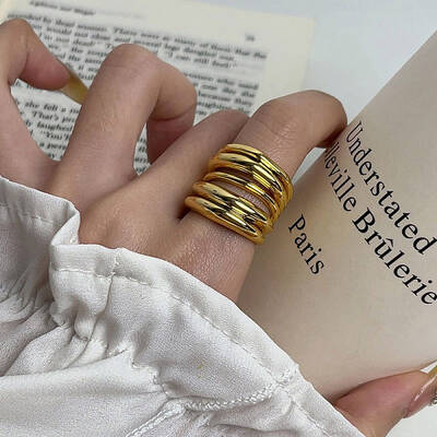 Multi Layer Alloy Wrap Finger Rings for Women